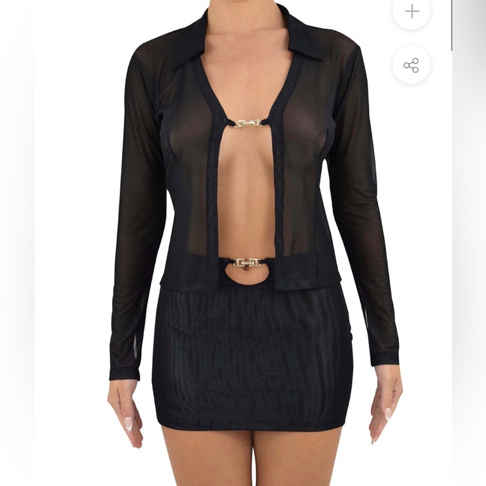 Heart of Sun CELINE MESH BLOUSE AND SKIRT| with tags